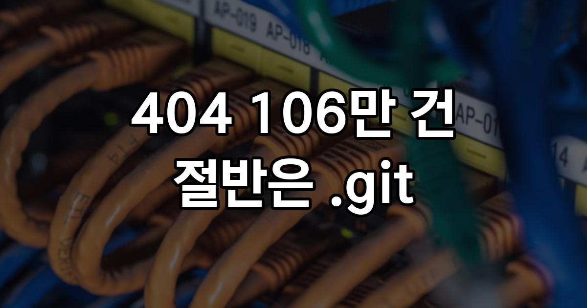 서버 요청 298만 건 중 36%가 404, 그 절반은 .git 폴더를 뒤지는 요청이었고 4,917번은 실제로 파일을 내줬다